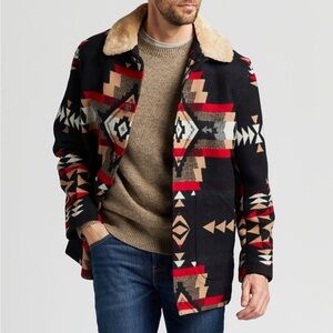 Pendleton Men’s Brownsville Shearling-Collar Coat